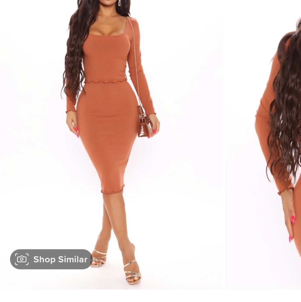FASHIONNOVA Sounds about right midi skirt set